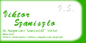 viktor szaniszlo business card